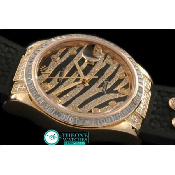 ROLEX - Royal Black YG/Sq Cut Diam Bez+E-Links/RU Swiss Eta