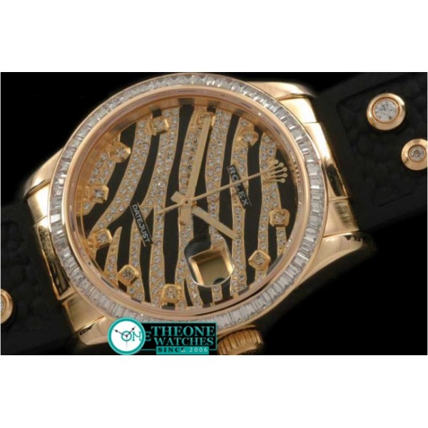 ROLEX - Royal Black YG/Sq Cut Diam/RU Swiss Eta 2836-2