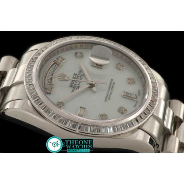 Rolex - SS Sq Cut Diam Bez Pres MOP Wht Diam Swiss Eta 2836-2