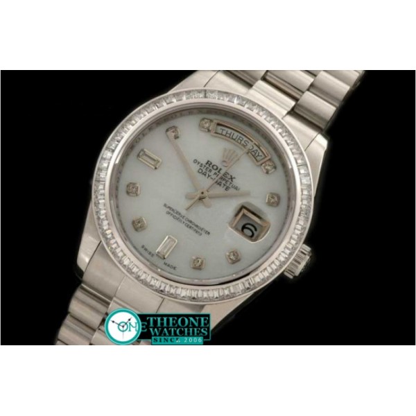 Rolex - SS Sq Cut Diam Bez Pres MOP Wht Diam Swiss Eta 2836-2