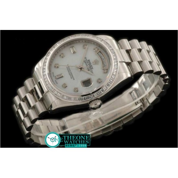 Rolex - SS Sq Cut Diam Bez Pres MOP Wht Diam Swiss Eta 2836-2