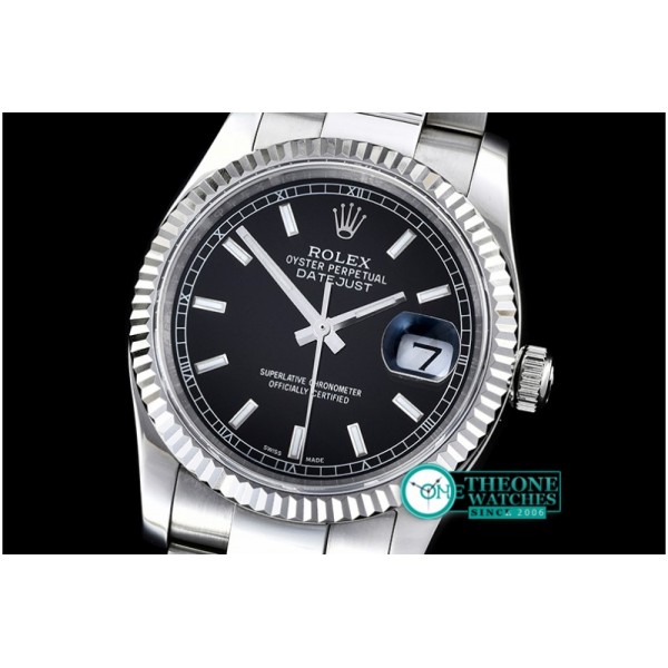 Rolex - DateJust Mens 36mm SS/SS Black Sticks BP Asia 2836