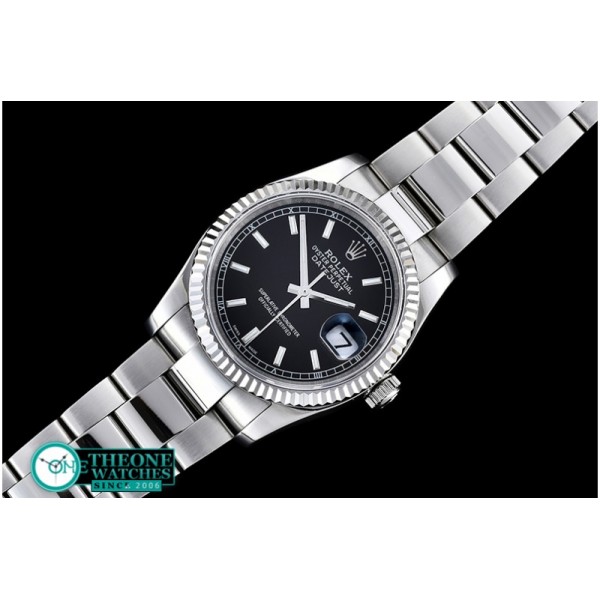 Rolex - DateJust Mens 36mm SS/SS Black Sticks BP Asia 2836