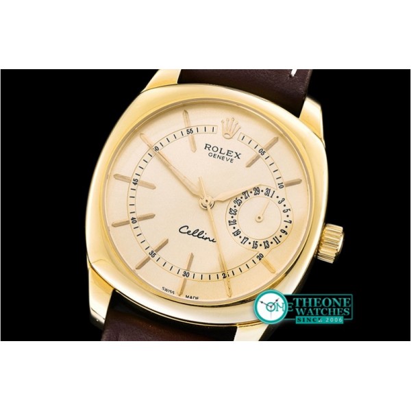 Rolex - Cellini Date YG/LE Gold Sticks Asia 2824