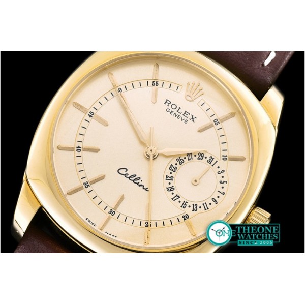 Rolex - Cellini Date YG/LE Gold Sticks Asia 2824