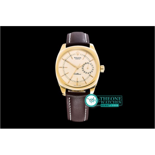 Rolex - Cellini Date YG/LE Gold Sticks Asia 2824