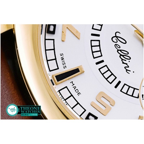 Rolex - Cellini Date YG/LE White Num/Sticks Asia 2824