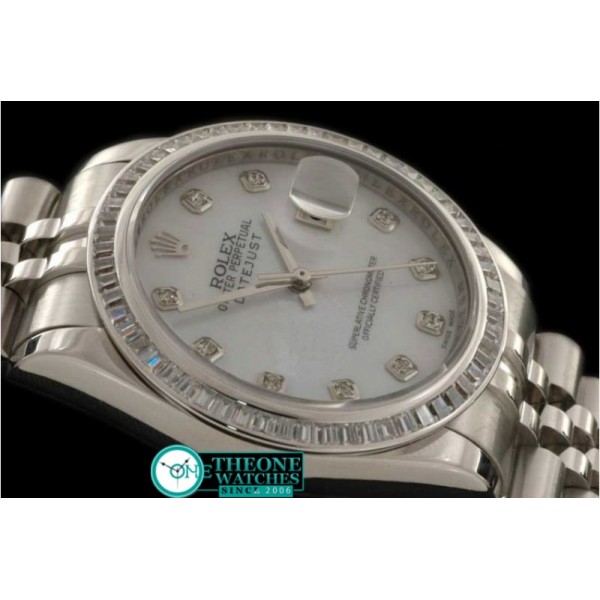 ROLEX - SS MOP Wht Sq cut Bez Jubliee Swiss Eta 2836-2