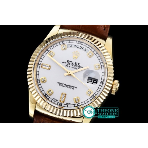 Rolex - DayDate 36mm YG/LE White Diamonds A2836