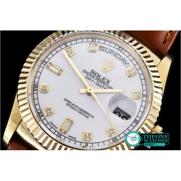 Rolex - DayDate 36mm YG/LE White Diamonds A2836