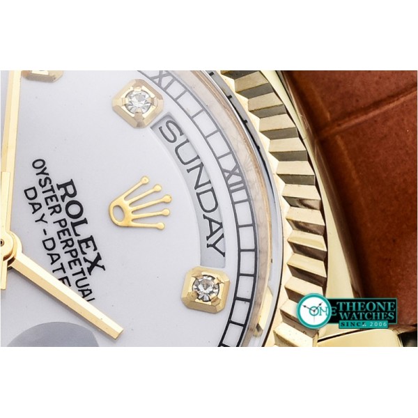 Rolex - DayDate 36mm YG/LE White Diamonds A2836