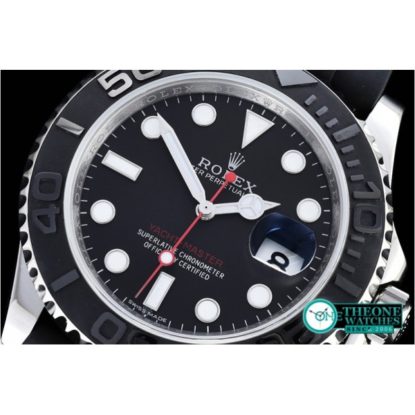 Rolex - YachtMaster 116655 SS/RU Cer Bez Black JF A2836