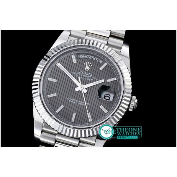 Rolex - DayDate 40mm SS/SS Grey Stk Flut BP A2836 Mod3255