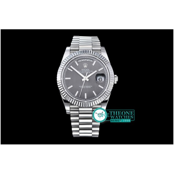 Rolex - DayDate 40mm SS/SS Grey Stk Flut BP A2836 Mod3255