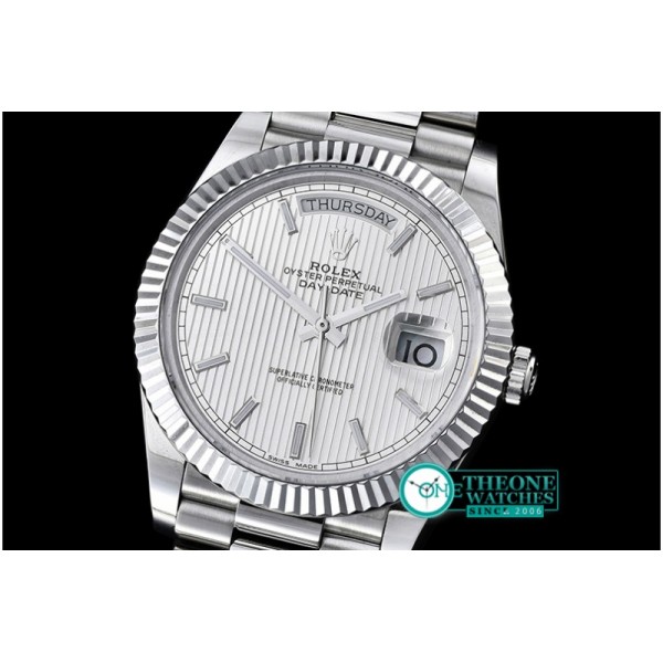 Rolex - DayDate 40mm SS/SS Silver Stk Flut BP A2836 Mod3255