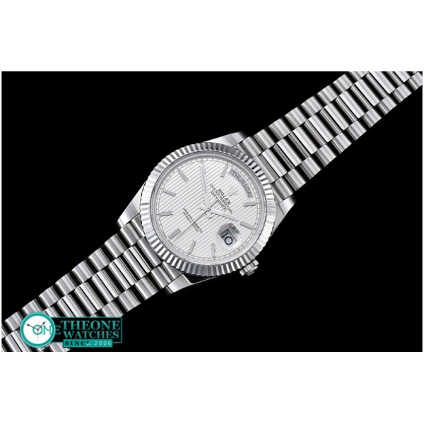 Rolex - DayDate 40mm SS/SS Silver Stk Flut BP A2836 Mod3255