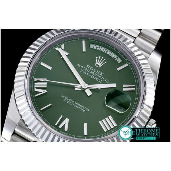 Rolex - DayDate 40mm SS/SS Green Roman Flut BP A2836 Mod3255