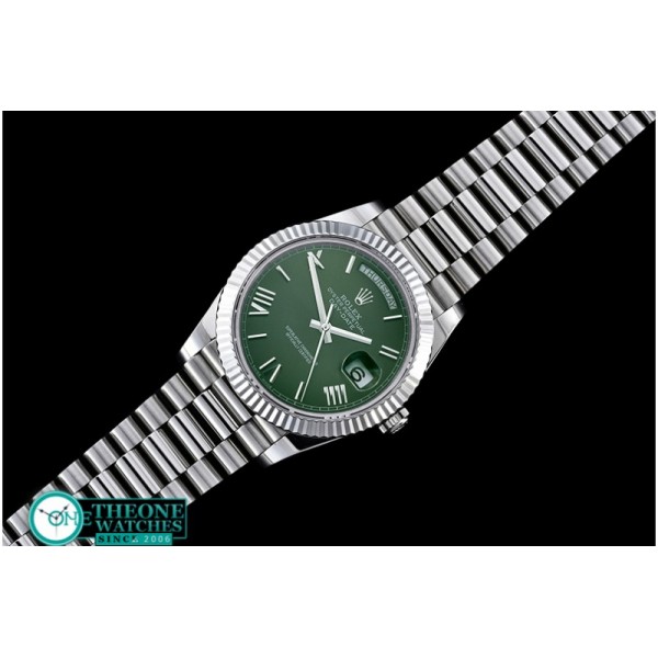 Rolex - DayDate 40mm SS/SS Green Roman Flut BP A2836 Mod3255