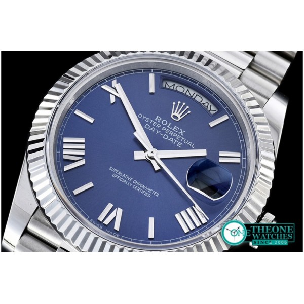 Rolex - DayDate 40mm SS/SS Blue Roman Flut BP A2836 Mod3255