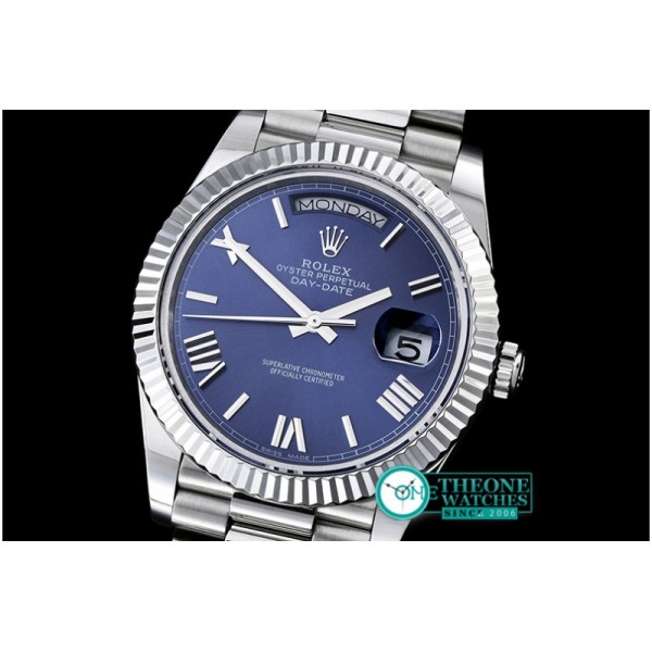 Rolex - DayDate 40mm SS/SS Blue Roman Flut BP A2836 Mod3255