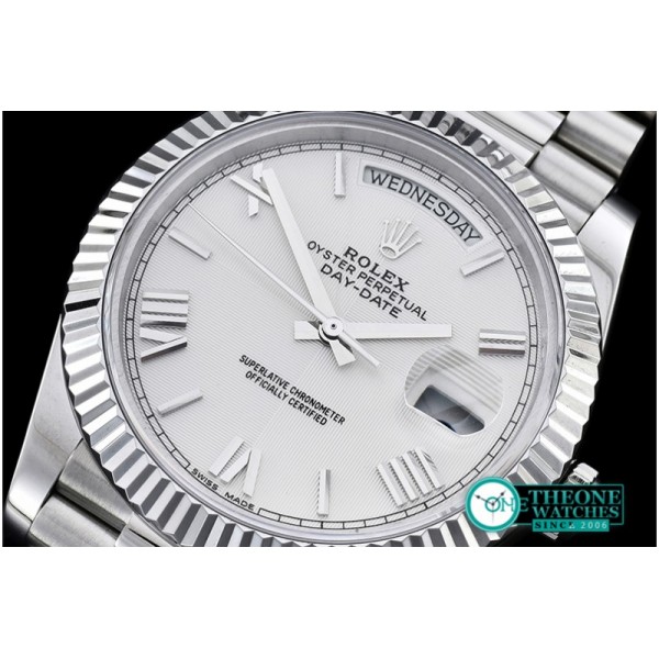 Rolex - DayDate 40mm SS/SS White Roman Flut BP A2836 Mod3255