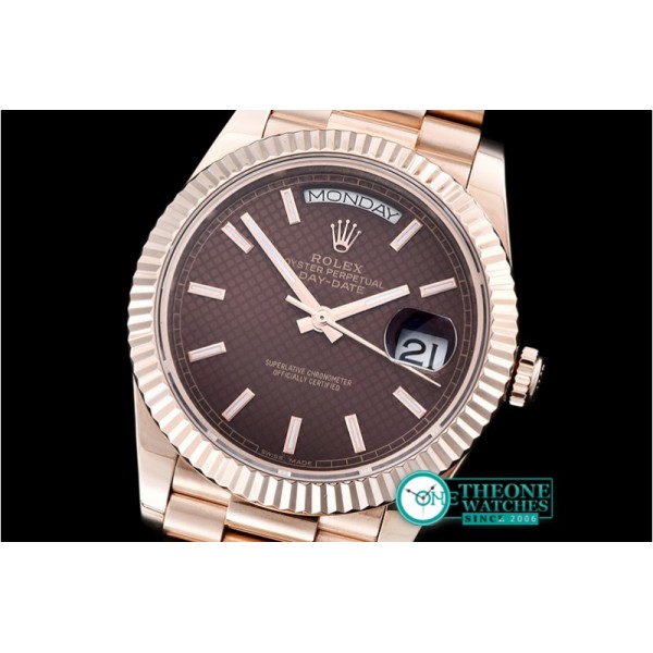 Rolex - DayDate 40mm RG/RG 18K Wrp Brown Stks BP Swiss 2836