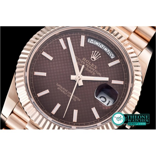 Rolex - DayDate 40mm RG/RG 18K Wrp Brown Stks BP Swiss 2836