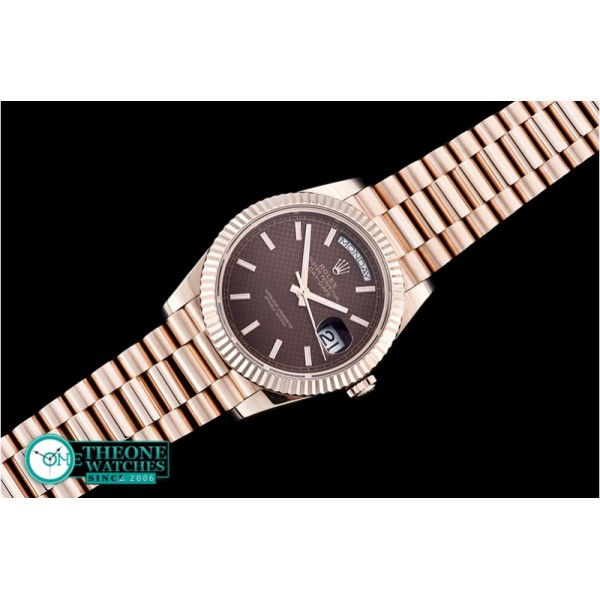 Rolex - DayDate 40mm RG/RG 18K Wrp Brown Stks BP Swiss 2836