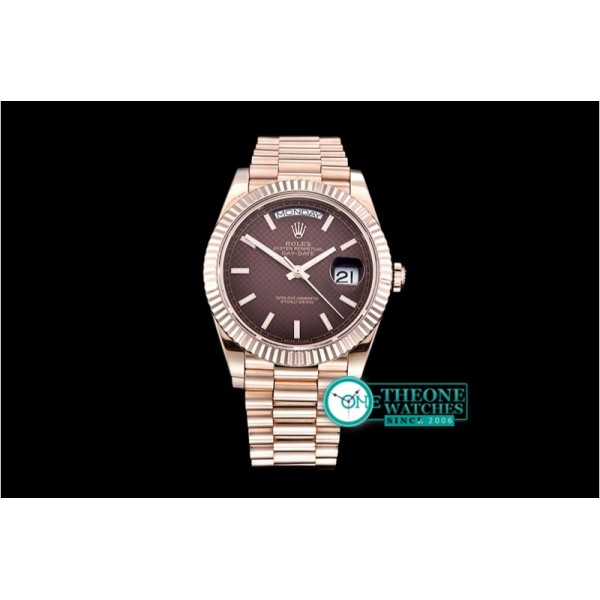 Rolex - DayDate 40mm RG/RG 18K Wrp Brown Stks BP Swiss 2836