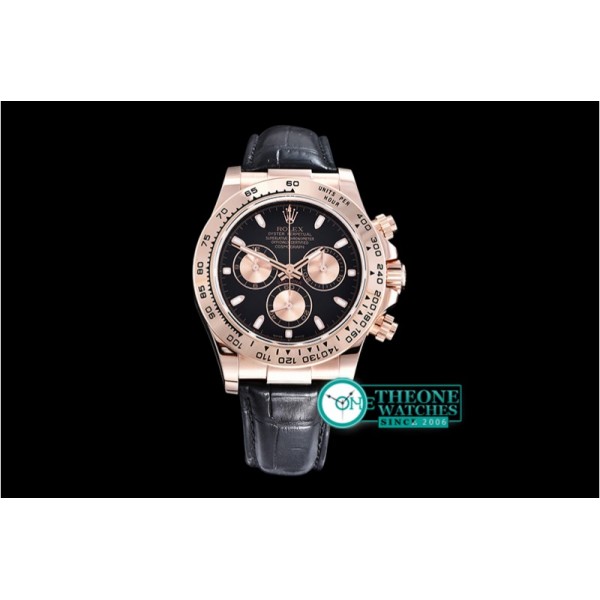 Rolex - Daytona 18K RG Wrp RG/LE Blk Stk BP A7750 Mod4130