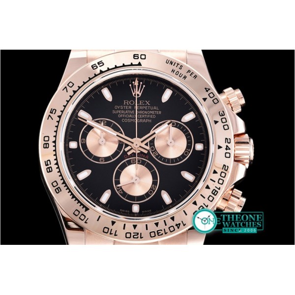 Rolex - Daytona 18K RG Wrp RG/LE Blk Stk BP A7750 Mod4130