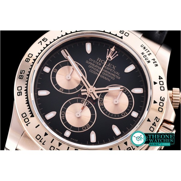 Rolex - Daytona 18K RG Wrp RG/LE Blk Stk BP A7750 Mod4130