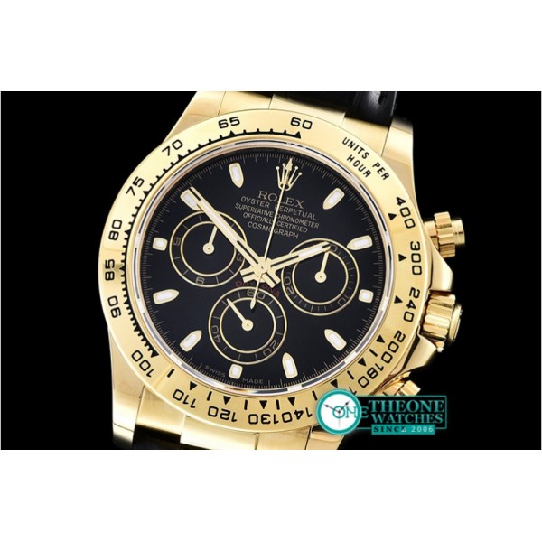 Rolex - Daytona 18K YG Wrp YG/LE Blk Stk BP A7750 Mod4130