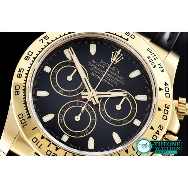 Rolex - Daytona 18K YG Wrp YG/LE Blk Stk BP A7750 Mod4130