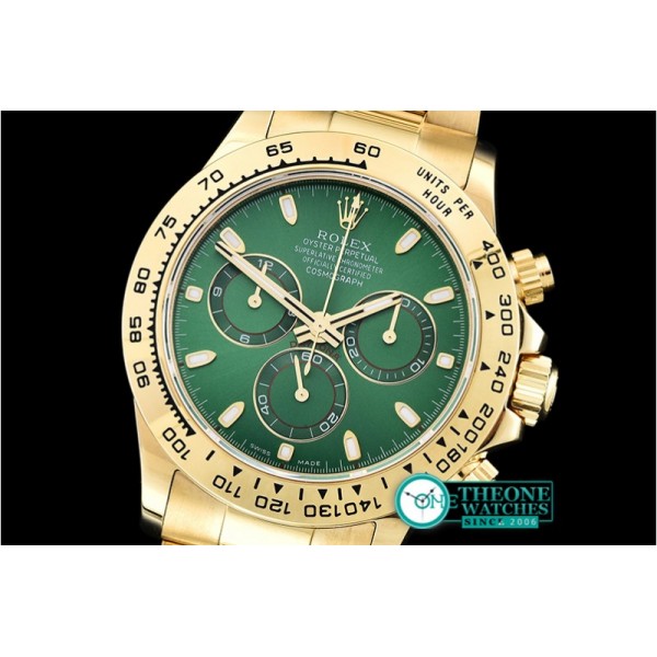 Rolex - Daytona 18K YG Wrp YG/YG Grn Stk BP A7750 Mod4130