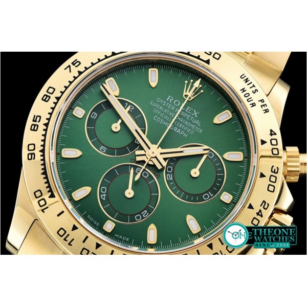 Rolex - Daytona 18K YG Wrp YG/YG Grn Stk BP A7750 Mod4130