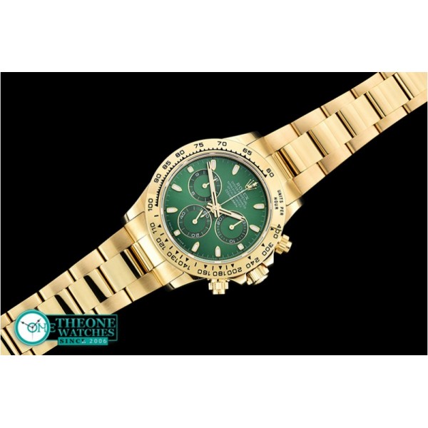 Rolex - Daytona 18K YG Wrp YG/YG Grn Stk BP A7750 Mod4130