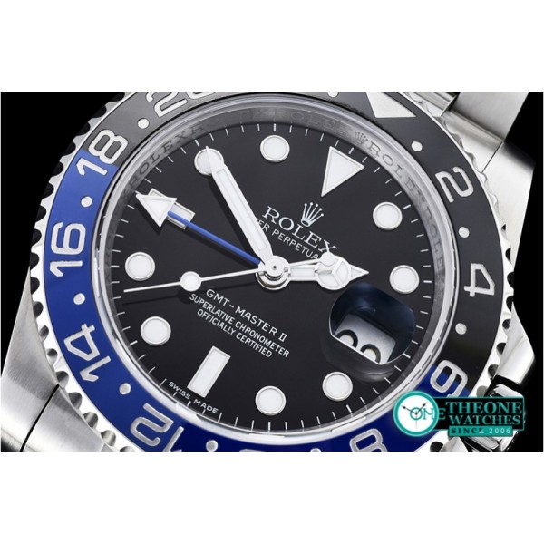 Rolex - GMT II Blue/Black SS/SS Noob A3186 Hour Hand Adj