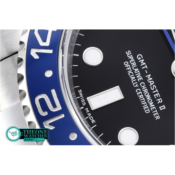 Rolex - GMT II Blue/Black SS/SS Noob A3186 Hour Hand Adj