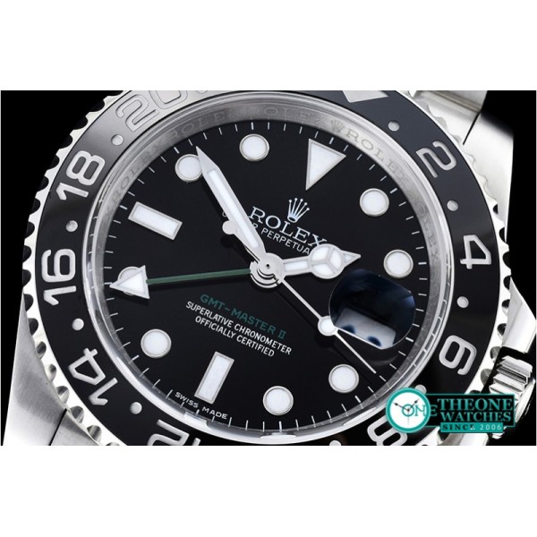 Rolex - GMT II Blk/Blk SS/SS Noob A3186 Hour Hand Adj