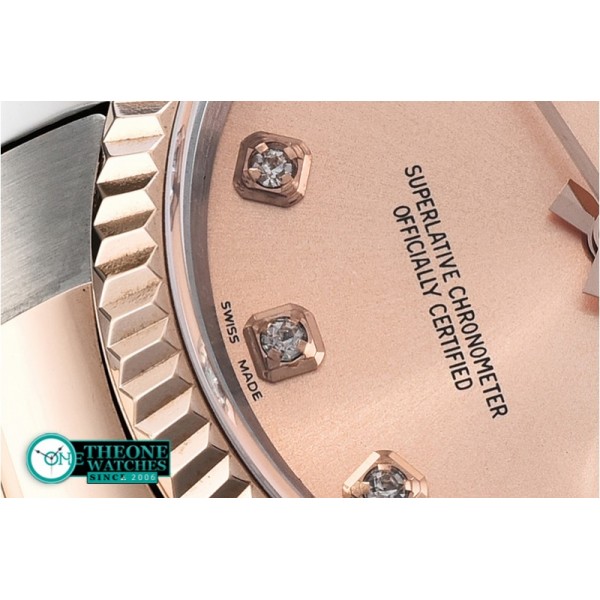 Rolex - DateJust Mens RG/SS Rose Gold Diams BP Swiss 2836