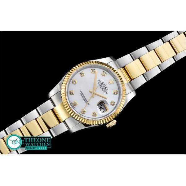 Rolex - DateJust Mens YG/SS White MOP Diams BP Swiss 2836