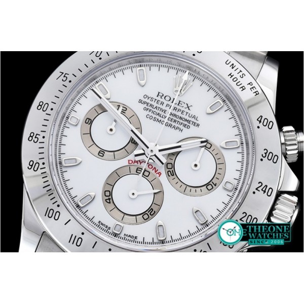 Rolex - Daytona 116520 SS/SS White Noob 1:1 Thk A2824