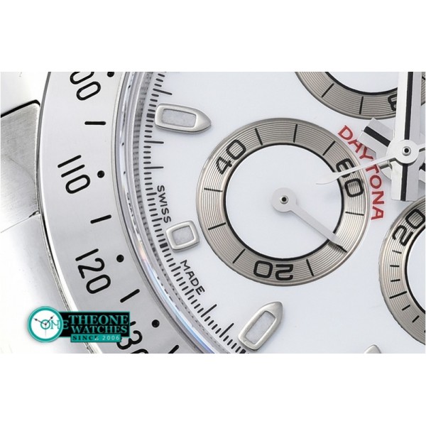 Rolex - Daytona 116520 SS/SS White Noob 1:1 Thk A2824