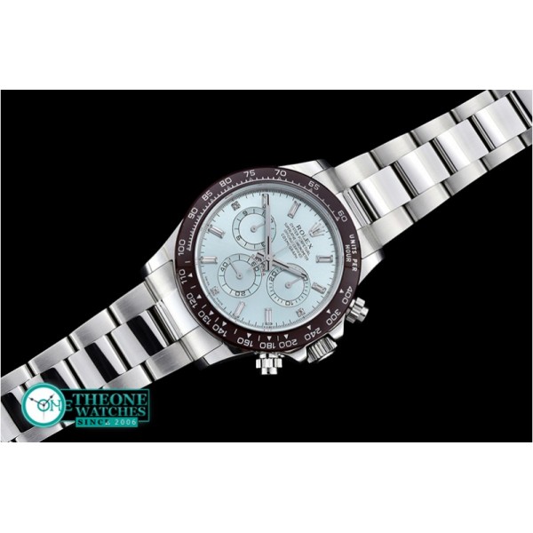 Rolex - Daytona Plat. Diam Cer SS/SS Ice Blue BP A7750 Mod