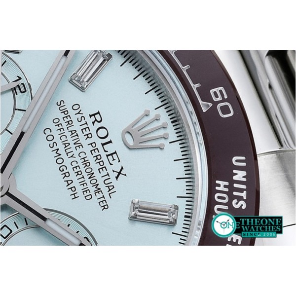 Rolex - Daytona Plat. Diam Cer SS/SS Ice Blue BP A7750 Mod