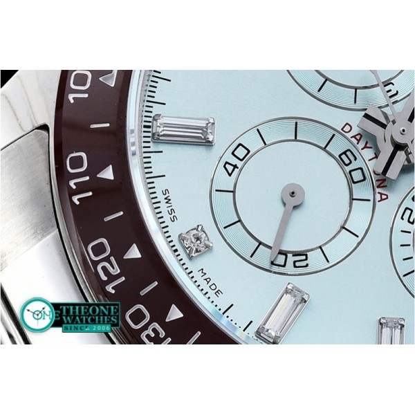 Rolex - Daytona Plat. Diam Cer SS/SS Ice Blue BP A7750 Mod