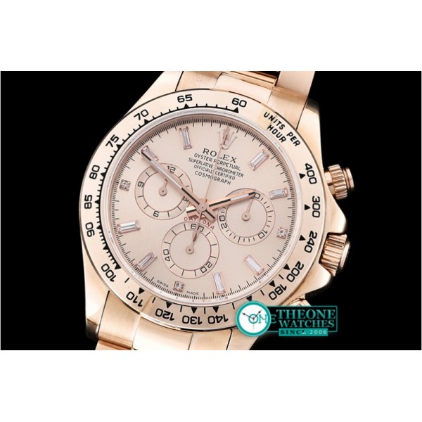 Rolex - Daytona RG Diam Baug RG/RG Rose Gold BP A7750