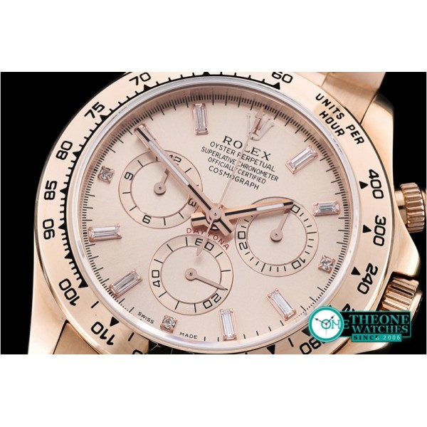 Rolex - Daytona RG Diam Baug RG/RG Rose Gold BP A7750