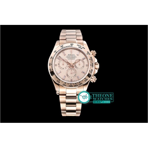 Rolex - Daytona RG Diam Baug RG/RG Rose Gold BP A7750